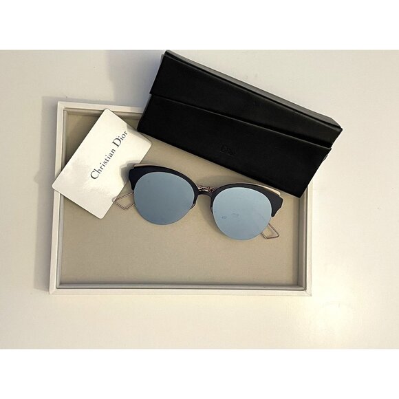 Christian Dior Metal Cat-Eye Sunglasses With Mirror Lenses & Case main image 12
